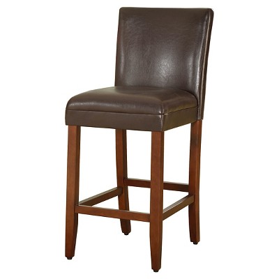 brown leather stool