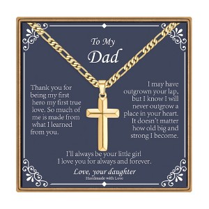 Turandoss Cross Necklace for Men Boys, Gold Silver Black Cross Pendant Necklace, Fathers Day Gifts for Men Boys Husband, Birthday Gifts for Son, 20In - 1 of 4