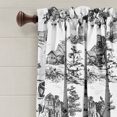 White and Charcoal Polyester Room Darkening Extra Long Curtains