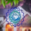 12" 3D Optical Illusion Hanging Metal Spinner, Peacock - 3 of 4