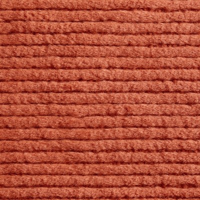 Orange Ribbed Reversible Plush Fleece Throw Blanket