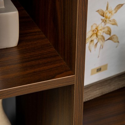 Modern Tree-Shaped Freestanding Brown Wood Bookshelf with 13 Shelves