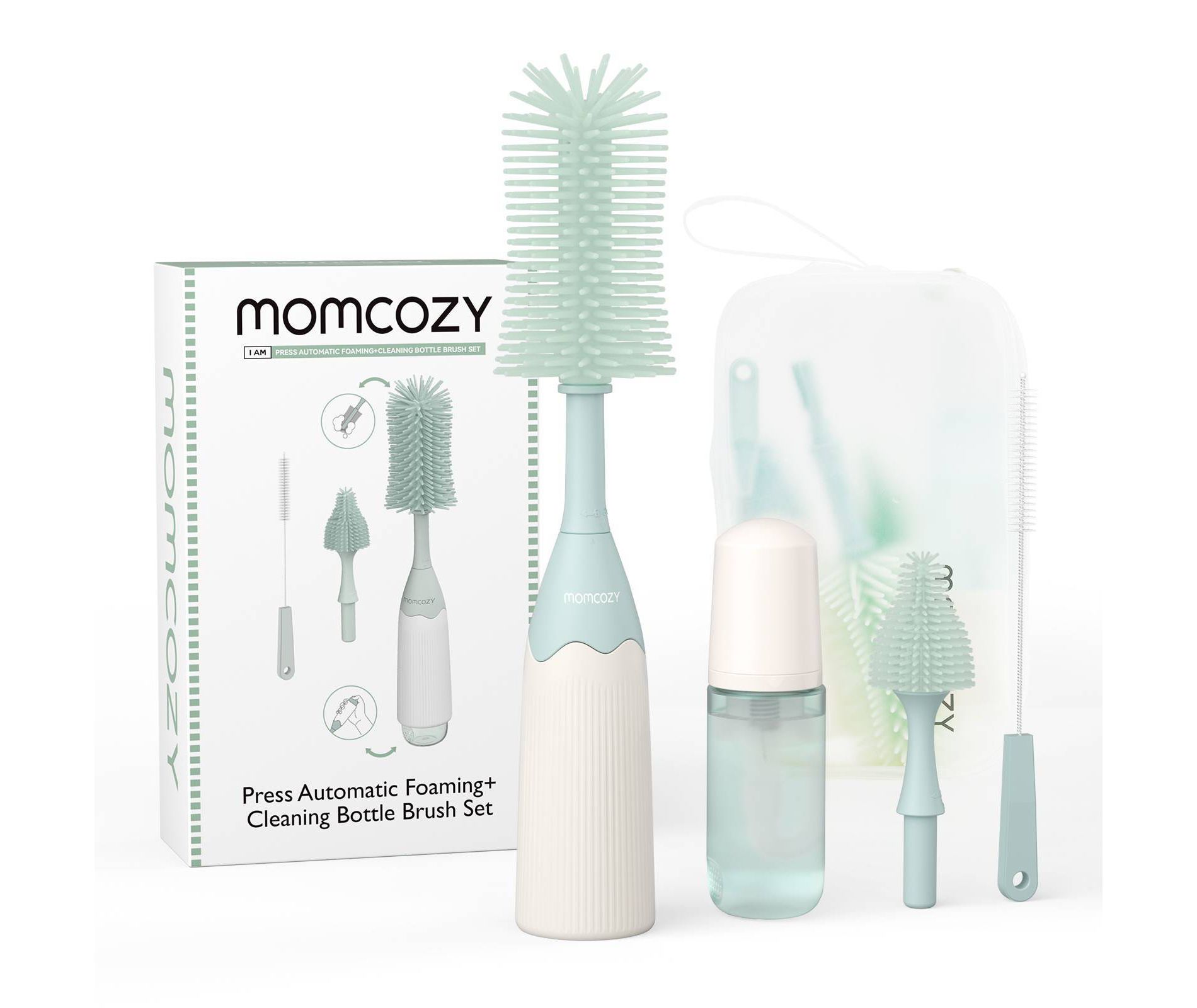 Momcozy Innovative Push-Press Design Bottle Brush Kit - 7ct