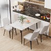 Modern Dining Desk Table Only No Chairs Sintered Stone Top Metal Legs for Kitchen Room, Living Room, Restaurant - 2 of 4
