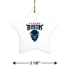 Howard University Bison Primary Logo StarShaped Porcelain Holiday Christmas Tree Ornament  3.1" - 3 of 4