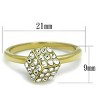 Slickblue Women's Geometric Ring with Clear Synthetic Crystal Detail, Gold IP Stainless Steel Band, 2.3g, size 5–10 - 2 of 4