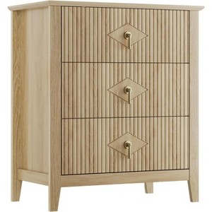 27.6" Fluted 3-Drawer Dresser - Engineered Wood Storage for Small Spaces w/ Anti-Tip Hardware, Multi-Room Use - 1 of 1