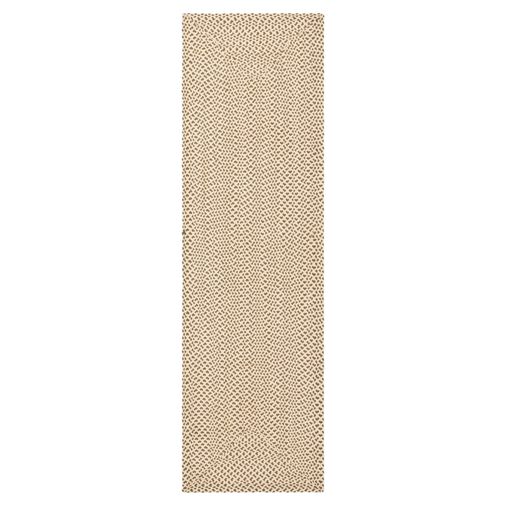 2'3inx8' Runner Beige/Brown Solid Woven - Safavieh