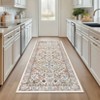 Machine Washable Vintage Floral Printed Area Rug Low Pile Stain Resistant Non Slip Non Shedding Pet Friendly Floor Mat - 2 of 4