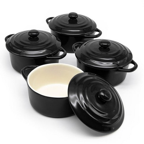 5pc Cast Iron Cookware w/ 4pk 8oz Mini Cocottes, Cerise