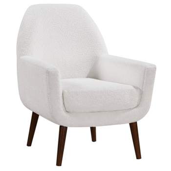 Comfort Pointe Polaris Mid Century Boucle Arm Chair White