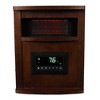 LifeSmart LifePro 1500 Watt Portable Electric Infrared Quartz Space Heater for Indoor w/6 Heating Elements, Wheels & Remote, Brown Oak Wood (4 Pack) - 4 of 4