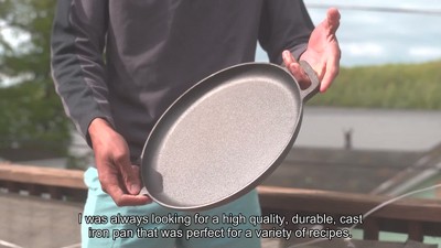 Black Cast Iron 12-Inch Skillet Pan with Dual Handles