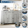 55 Inch Sideboard Cabinet with 3 Drawers & 4 Doors, Farmhouse Storage Cabinet with Adjustable Shelf for Kitchen - 4 of 4