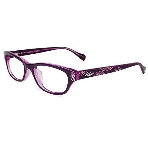 Lucky Brand Swirl Designer Eye Glasses Frame in Purple /Demo Lens 134mm  Frame/53mm Lens Width