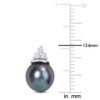 EVERLY JEWELRY | Sterling Silver 8 - 8.5 MM Black Tahitian Cultured Pearl and 1/8 CT TW Diamond Stud Earrings - 3 of 4
