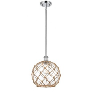 Farmhouse Rope - 1 Light Stem Hung Mini Pendant In Industrial Style-13 Inches Tall and 10 Inches Wide - 1 of 1