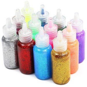 Bright Creations 12 Pack Glitter Glue, 20 mL Each, Metallic Colors – for DIY, School Projects, Arts and Crafts, Easy Squeeze Bottles - 1 of 4