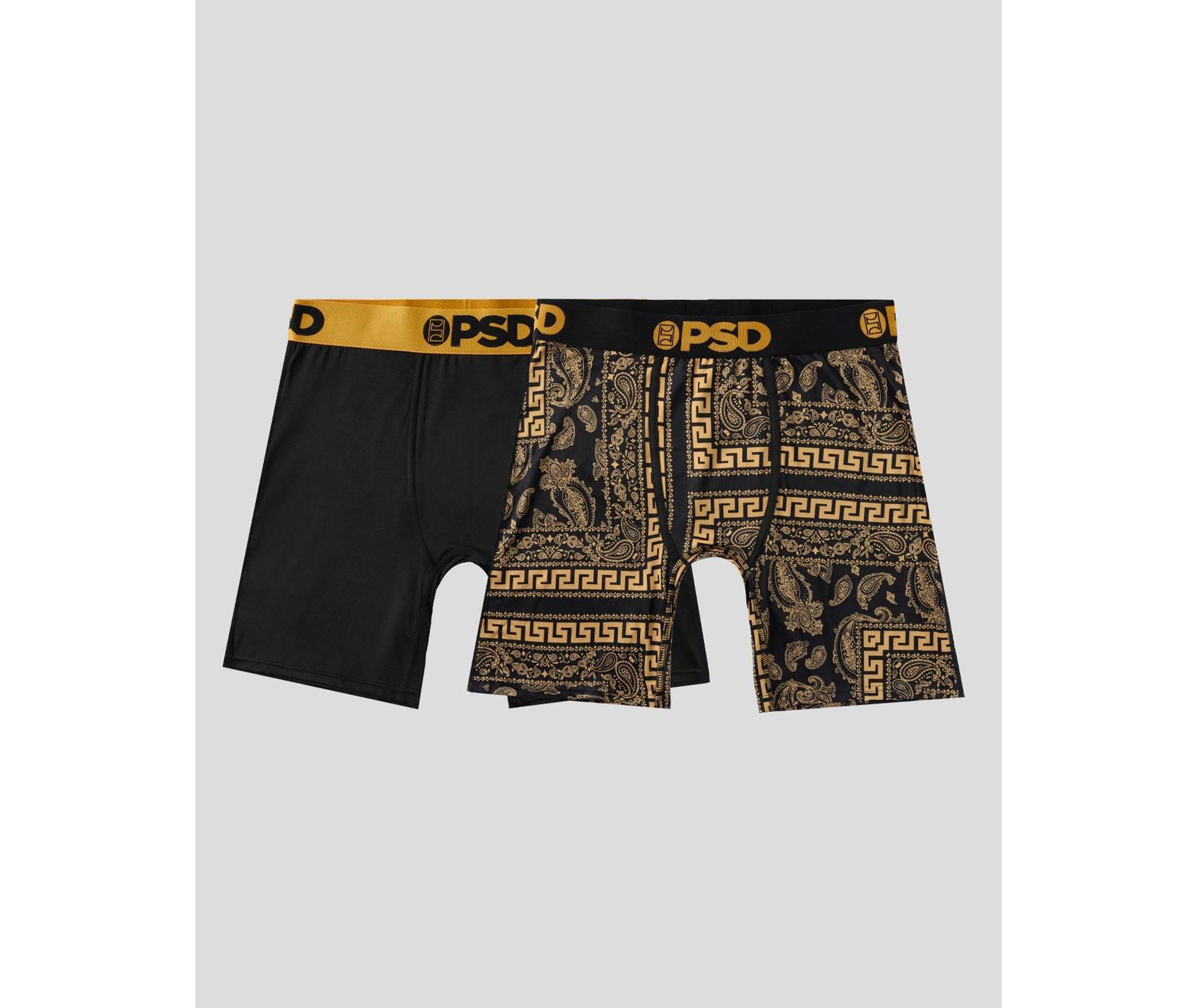 PSD Men's Meander Lux Print Briefs 2pk - Lux Gold/Black S