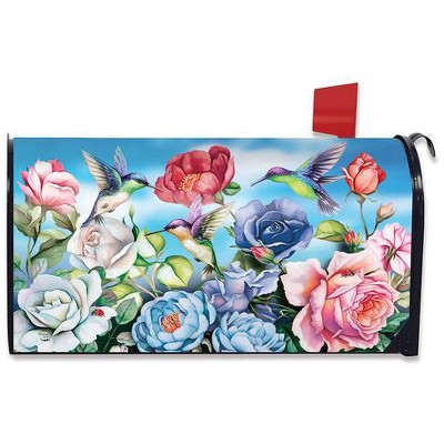 Briarwood Lane Mailbox Cover  - Standard Size - Hummingbird and Roses Spring For Spring Mailbox Cover