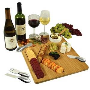 Picnic at Ascot Monogrammed Bamboo Charcuterie, Cheese & Cracker Serving Board - 1 of 3