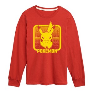 Boys' - Pokémon - Pikachu Retrogamer Long Sleeve Graphic T-Shirt - 1 of 4