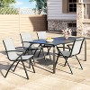 Patio Dining Chairs Set of 6, Outdoor Stackable Chairs with Metal Frame and Backrest, All Weather Breathable Patio Lawn Chair for Garden and Backyard - 4 of 4