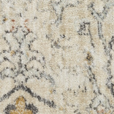 Handmade Cream Rectangular Synthetic Easy Care Rug 5' x 7'