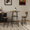 KTMBDW 3 Piece Dining Table Set,23.6" Industrial Pub Table Set, Counter Height Kitchen Table with Bar Stools Set of 3 for Small Space,Apartment,Brown - 3 of 4