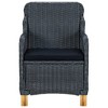 vidaXL- Set of 2 Poly Rattan Patio Chairs with Cushions| Acacia Wood Legs | Powder-Coated Steel Frame | Modern Outdoor Furniture | Dark Gray - 4 of 4