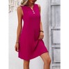 Coolmee Womens Casual Tank Dress Summer Sundress Sleeveless V Neck Button Mini Beach Vacation Dresses - 2 of 4