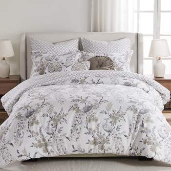 Lush Décor 3pc Full/Queen Cottage Core Ariana Flower Reversible Oversized  Quilt Set Blue/Dusty Pink