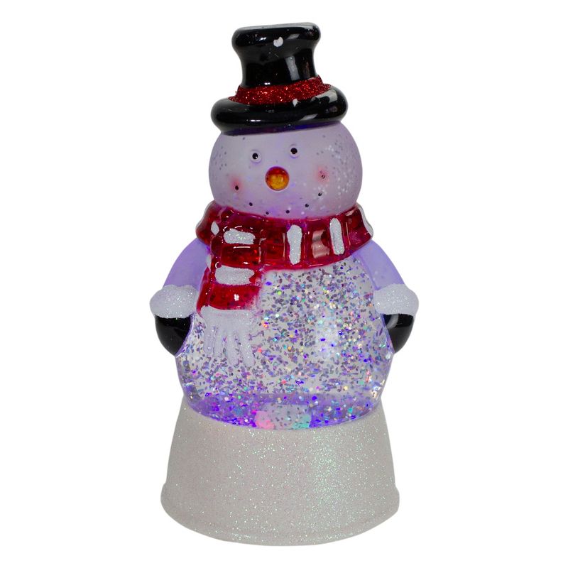 Northlight 7.5" LED Lighted Color Changing Snowman Christmas Snow Globe, 1 of 6