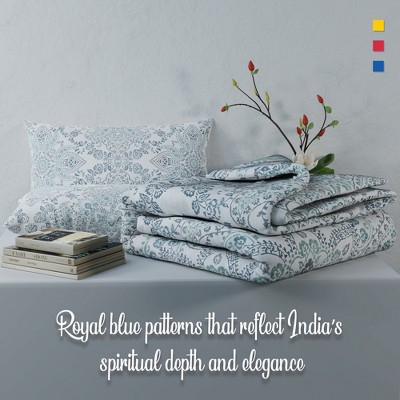 Color Sense 100% Cotton Percale Printed 3-Piece Duvet Cover Set