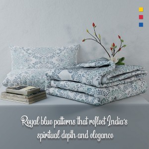 Color Sense 100% Cotton Percale Printed 3-Piece Duvet Cover Set - 1 of 4