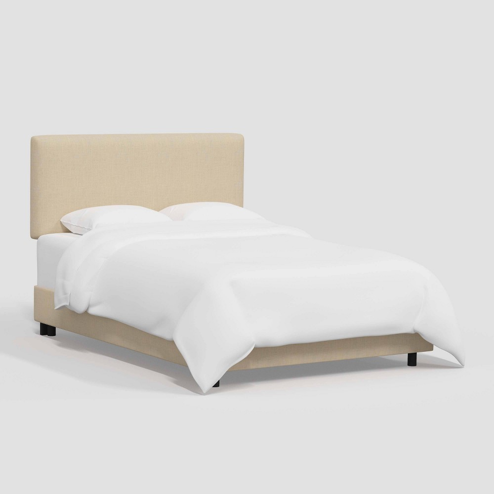 Photos - Bed Olivia Twin Size Upholstered Square  in Classic Linen Linen - Threshold™