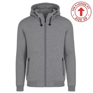 Blu Rock  Men's Slim Fit  Faux Shearling Fleece Lined Classic Tech Full Zip Hoodie - 1 of 4