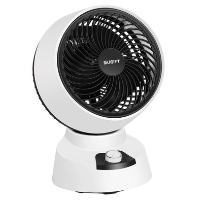 SUGIFT 9" Air Circulator Fan, Desk Fan 90° Tilt & 60° Oscillating, White