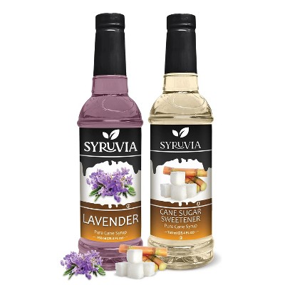 Syruvia Coffee Flavors Variety Pack: Lavender & Cane Sugar Sweetener 25.4 fl oz Syrup