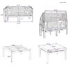 Janey 3-piece Patio Daybed with Retractable Canopy, Outdoor Sectional Daybed with Cushions, Outdoor Furniture, Tanning Near Me - Maison Boucle - 4 of 4