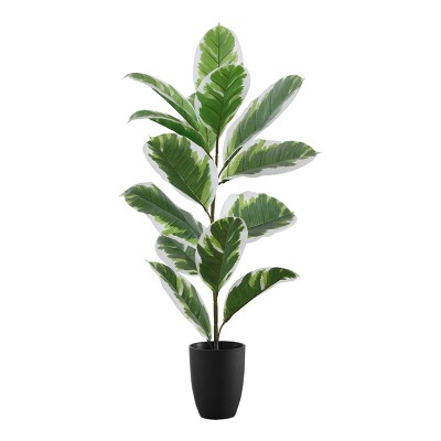 Syemin Artificial Plants Artificial 27" Tall Rubber Home Decor Fake Plant Faux Plants Indoor Outdoor Fall Decoration, Green, 21"*20"*26.5"
