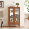 Elegant 2-Door Curio Cabinet with Tempered Glass Doors, Mirrored Back Panel, and Adjustable Shelves - Lighted Display Cabinet for Home - 2 of 4