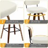 Bekrvio 26"/29" Mid-Century Modern Swivel Bar Stools Set of 1/2/3/4- Faux Leather Upholstered with Back and Bent Wood Legs,Ideal for Kitchen Island - 4 of 4