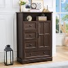 Farmhouse 4 - Drawers Dresser Organizer, Rustic Tall Chest of Drawers for Bedroom - 2 of 4