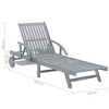 vidaXL Patio Sun Lounger with Cushion Solid Acacia Wood - 4 of 4