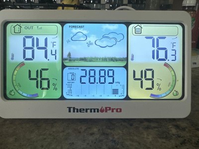 ThermoPro TP280C Wireless 300m Indoor Outdoor Digital Room Thermometer  Hygrometer Outside Weather Station Large LCD Rechargeable