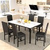 Hooseng 7-Piece Dining Room Table and Chairs Set for 6, Modern Kitchen Table Set with Faux Marble & Metal Frame & 6 PU Leather Chairs - 2 of 4