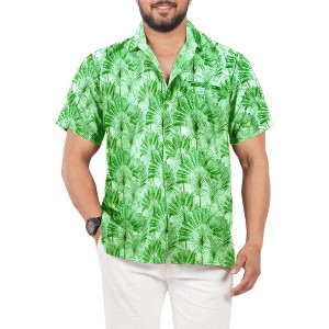 HAPPY BAY Men's Hawaiian Shirt Tops Pocket Party Summer - 1 of 4