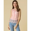 Allegra K Women's See-through Sleeveless Allover Lace Peplum Tops - 3 of 4