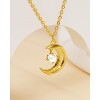 Molenia Moon Moonstone Necklace for Women, 14k Gold Plated/925 Sterling Silver Cats Eye Stone Moon Pendant Healing Stone, Dainty Crescent Jewelry - 3 of 4